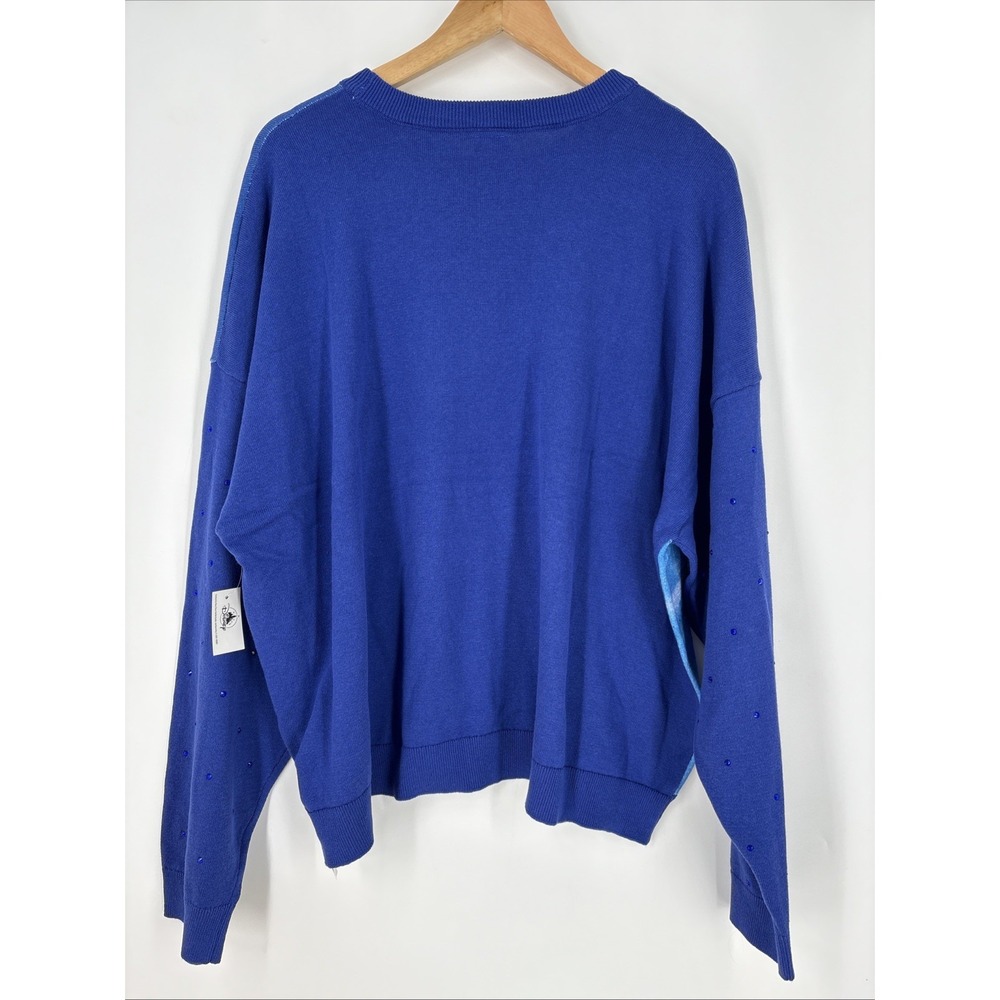 Disney Parks Cinderella 75th Anniversary Knit Sweater Blue Crystals Sz 1X NWT - Picture 5 of 10